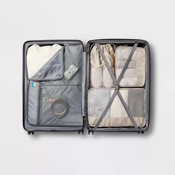 Hardside Large Checked Spinner Suitcase - Image 4
