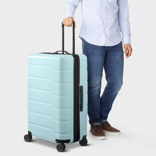Hardside Large Checked Spinner Suitcase - Image 5