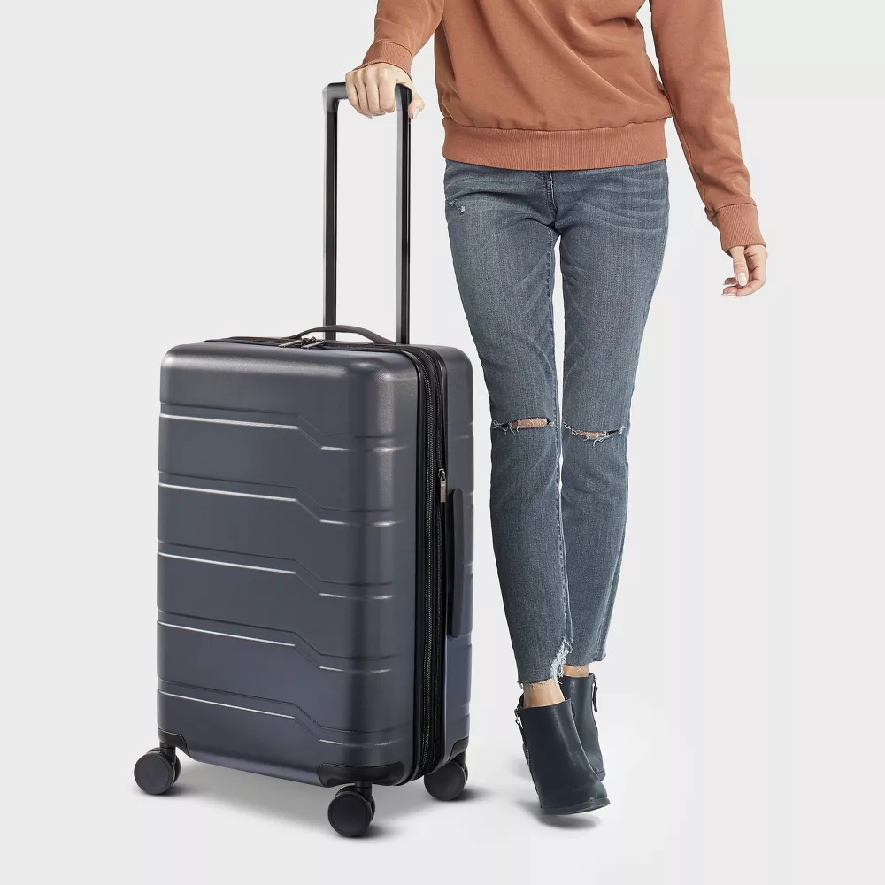 Hardside Medium Checked Suitcase - Image 4