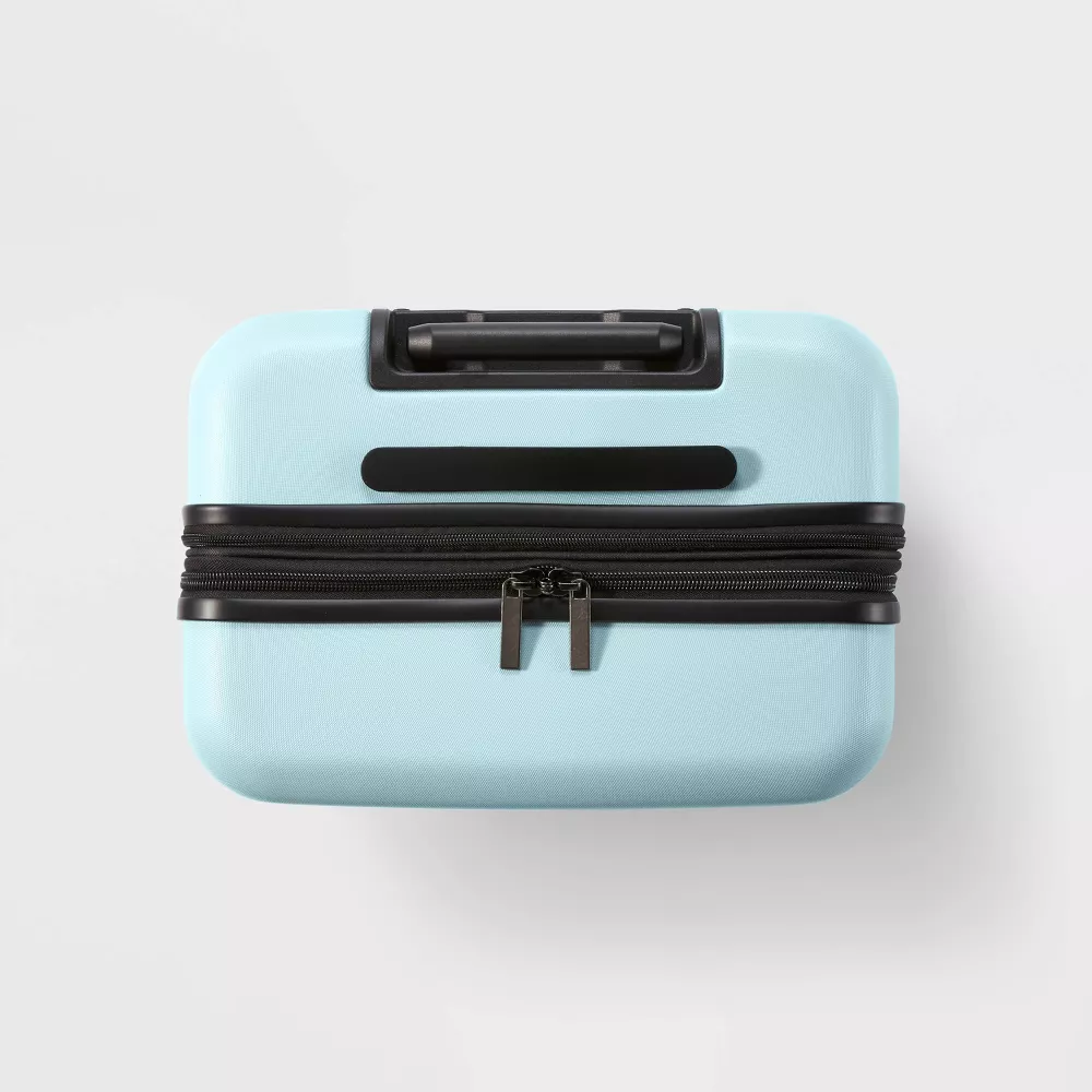 Hardside Medium Checked Suitcase Muddy Aqua - Image 3