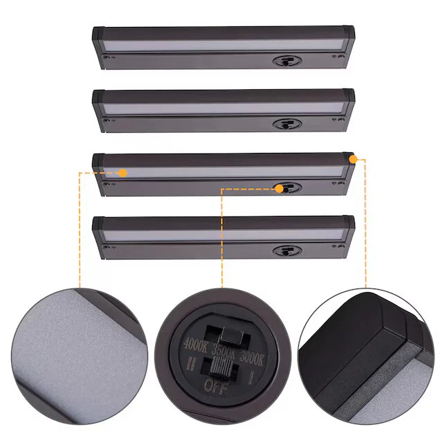 Hardwired Bronze Selectable Dimmable Integrated LED Under Cabinet Light - Image 2