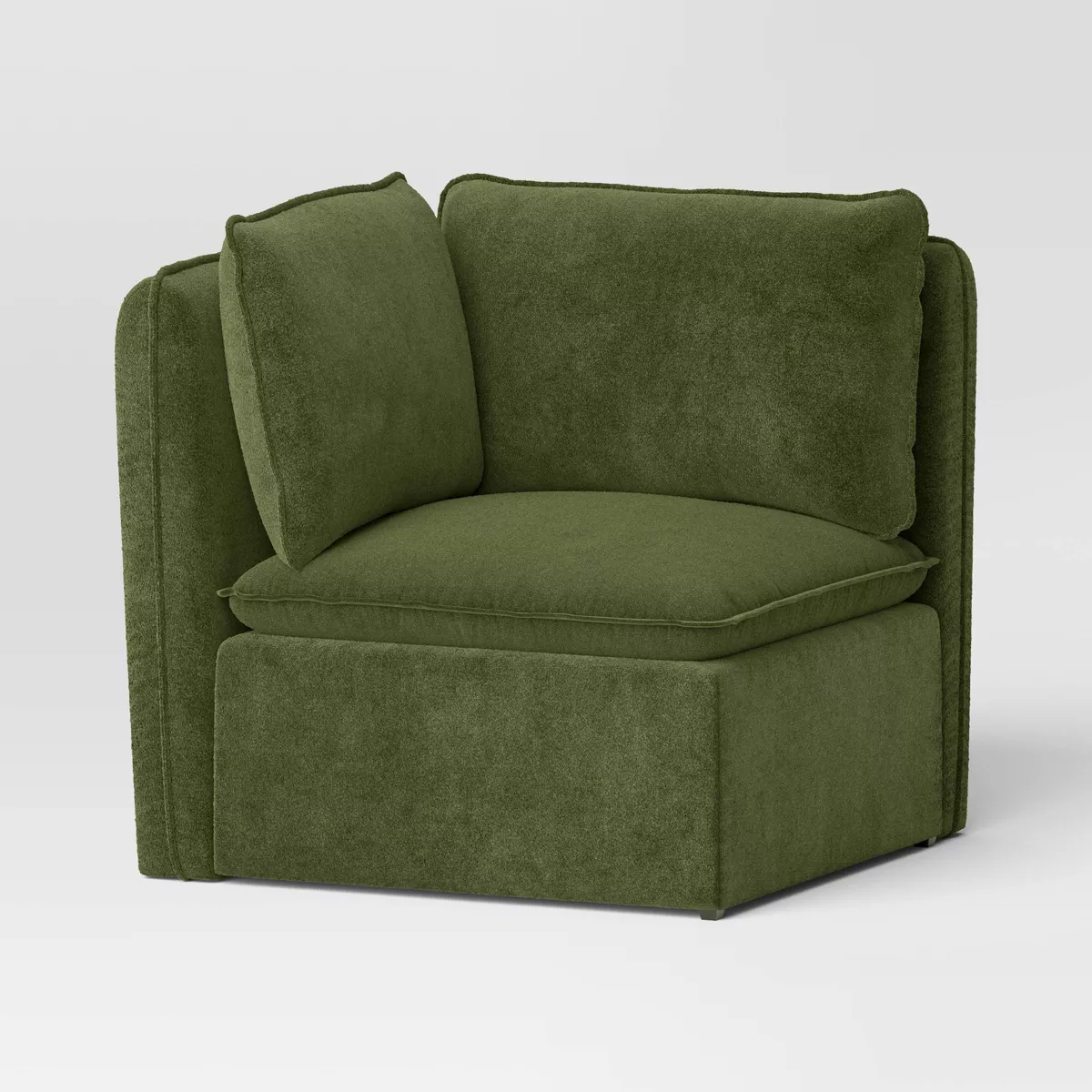 Haven Modular French Seam Corner Sofa - Olive Green SHOWROOM ITEM