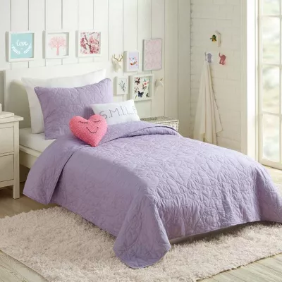 Heart Quilt Set Lavender - Full/Queen
