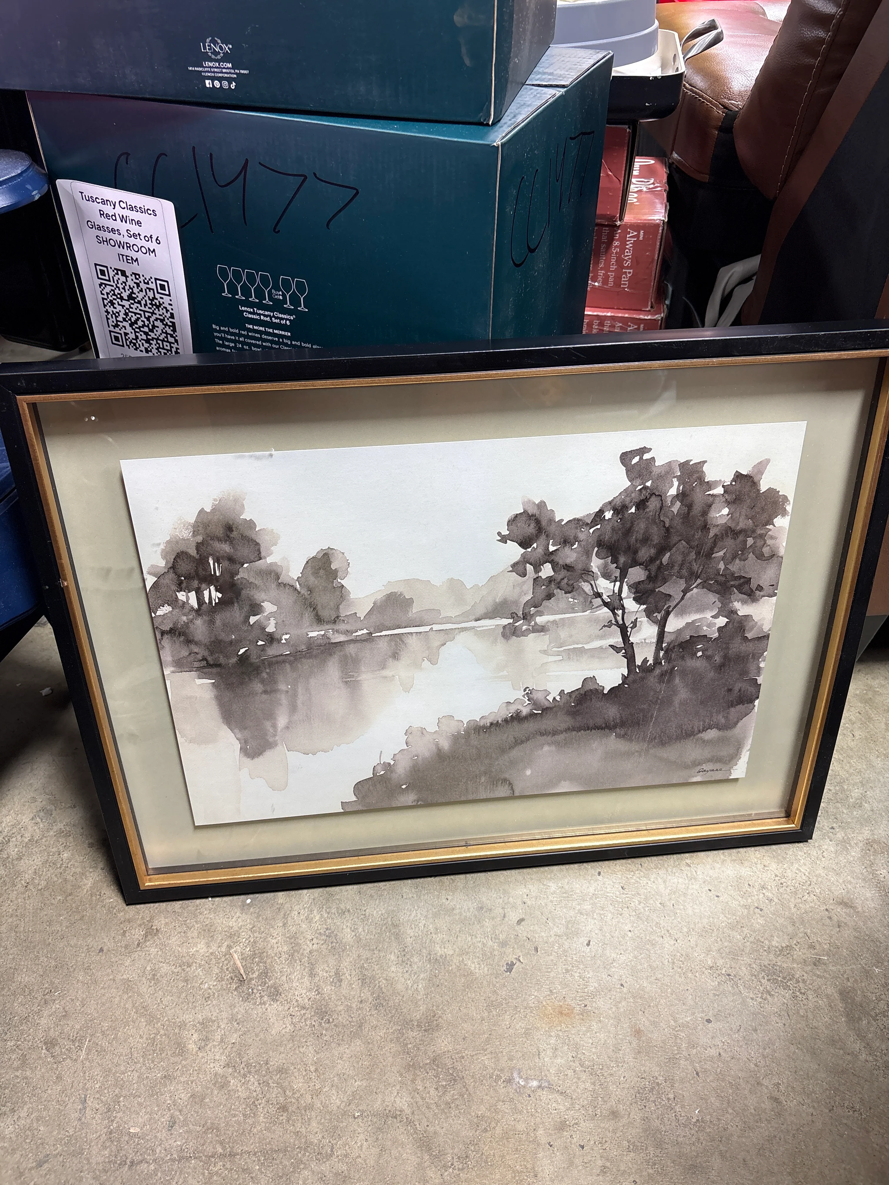 Hearth & Hand Washed Stream Framed Wall Art -Watercolor Like 24 (w) x 18 (H) NWT SHOWROOM ITEM - Image 2