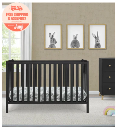 Heartland 4-in-1 Convertible Crib - Greenguard Gold Certified, Black - Image 5