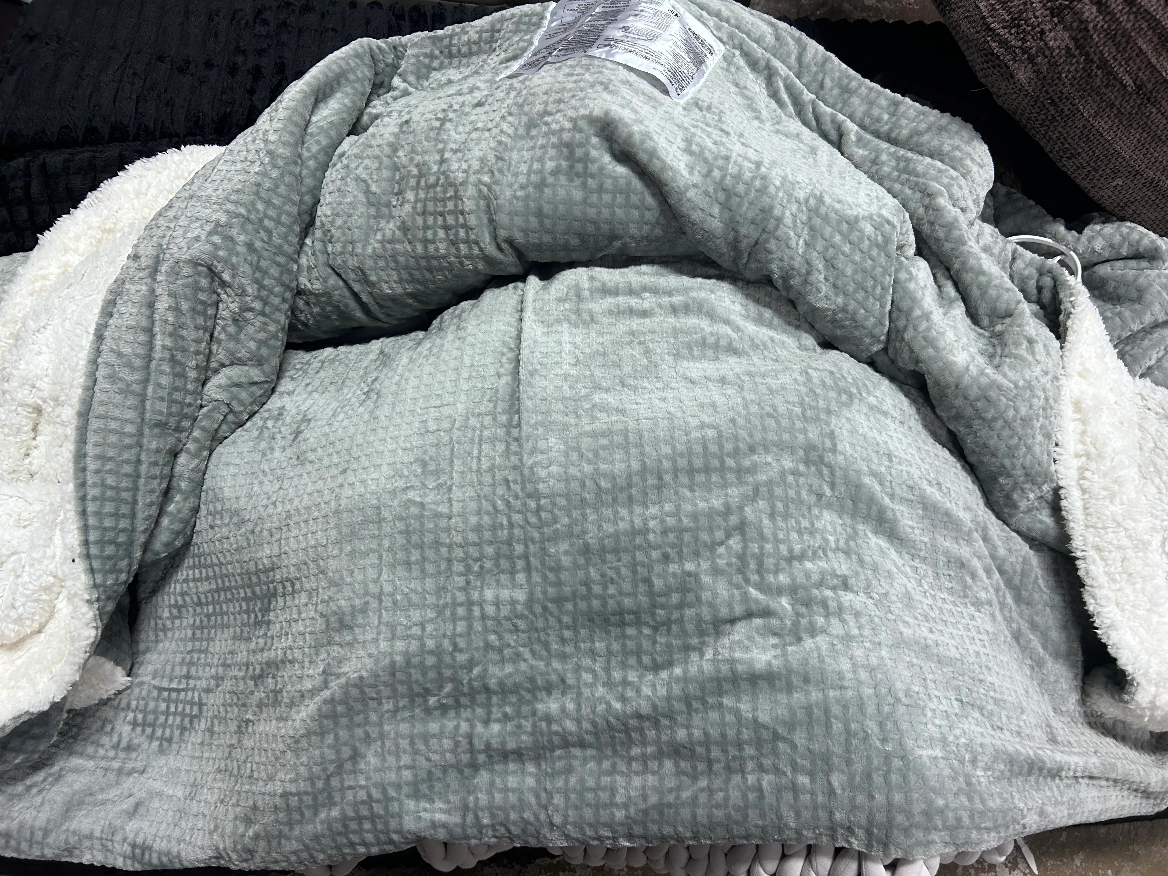 Heated Blanket Electric Blanket Waffle, Haze Blue King - Image 6