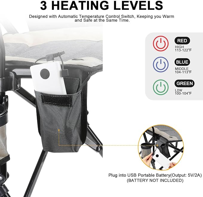 Heated Camping Chair - Fully Padded Outdoor - Image 4
