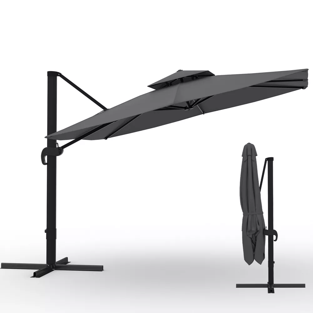 Heavy Duty Cantilever Patio Umbrella – Grey