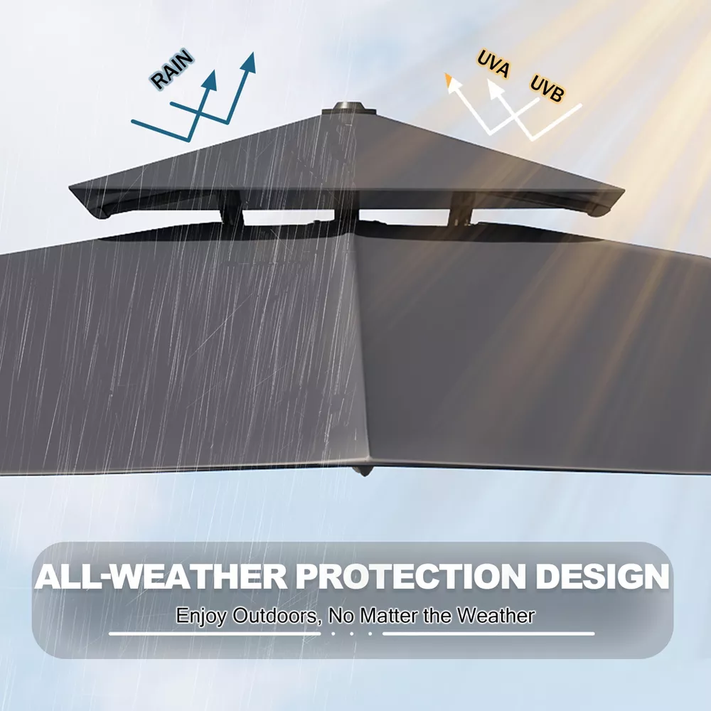 Heavy Duty Cantilever Patio Umbrella – Grey - Image 3