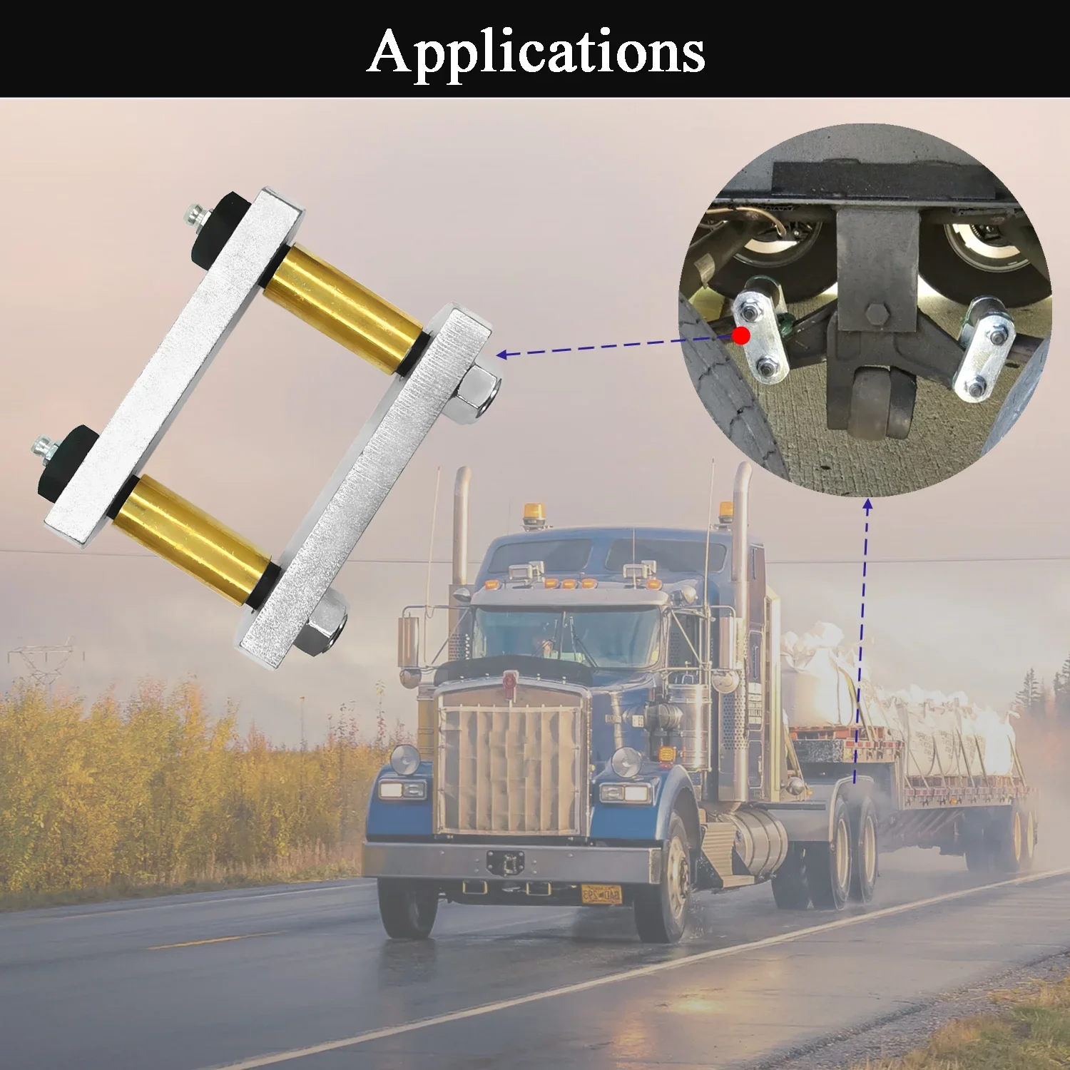Heavy Duty Shackle Upgrade Kit Trailer Shackle Kit Tandem Axle Replaces - 3 PIECES - Image 3