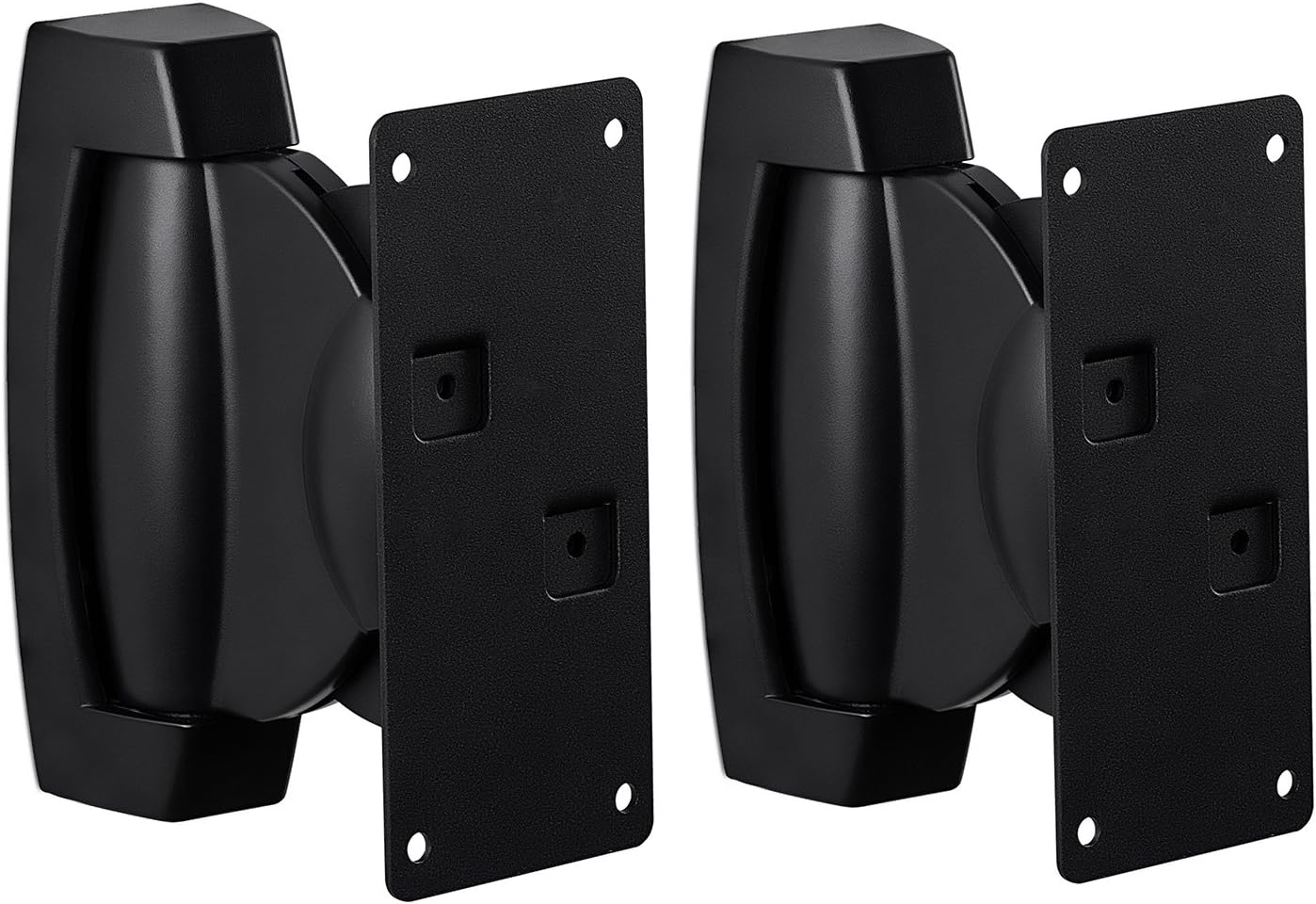 Heavy-Duty Speaker Wall Mount, Universal Adjustable Design for Bookshelf, Large or Small Speakers, 1 Pair, Black