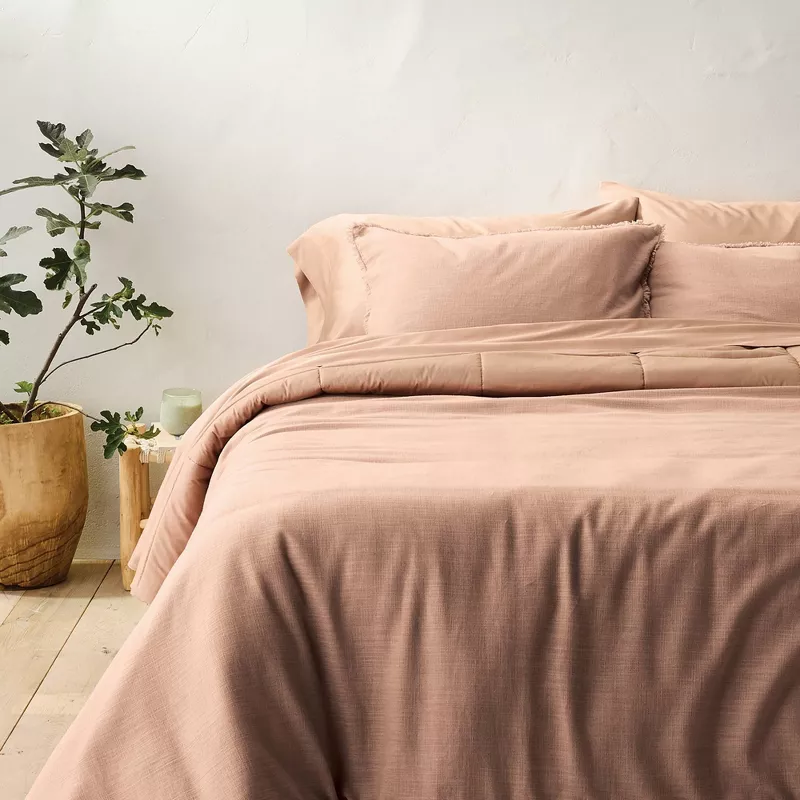 Heavyweight Linen Blend Comforter and Sham Set - Full/Queen