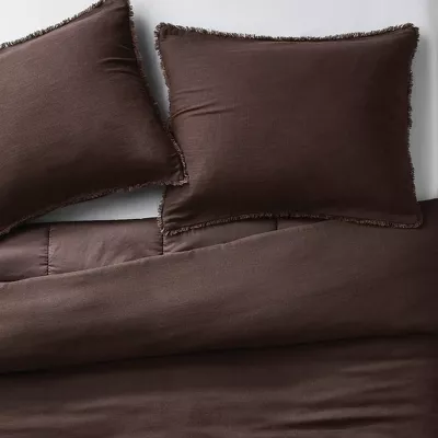 Heavyweight Linen Blend Comforter and Sham Set - King/California King - Image 5