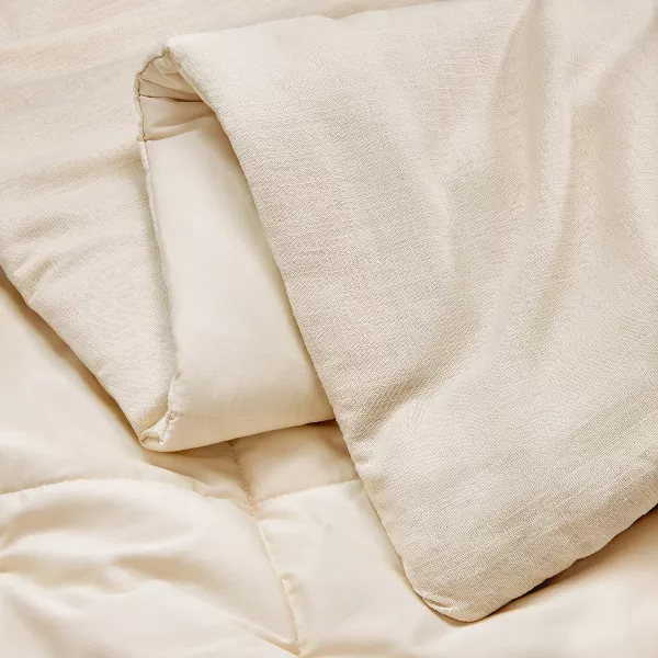 Heavyweight Linen Blend Comforter & Sham Set Full/Queen - Image 3