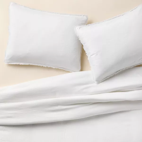 Heavyweight Linen Blend Comforter & Sham Set Full/Queen, - Image 4