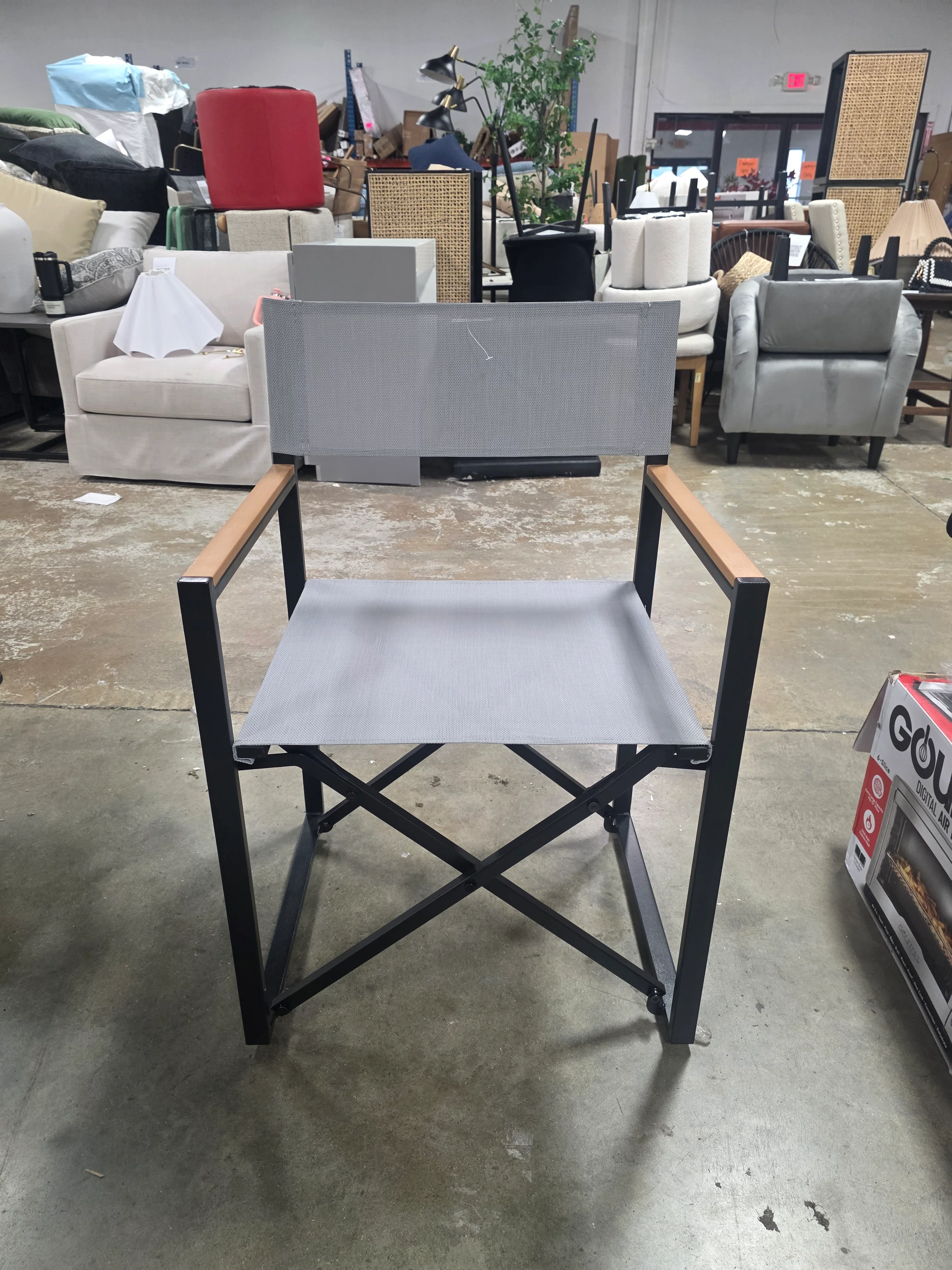 1-Piece Henning Folding Patio Chair Gray - Image 7