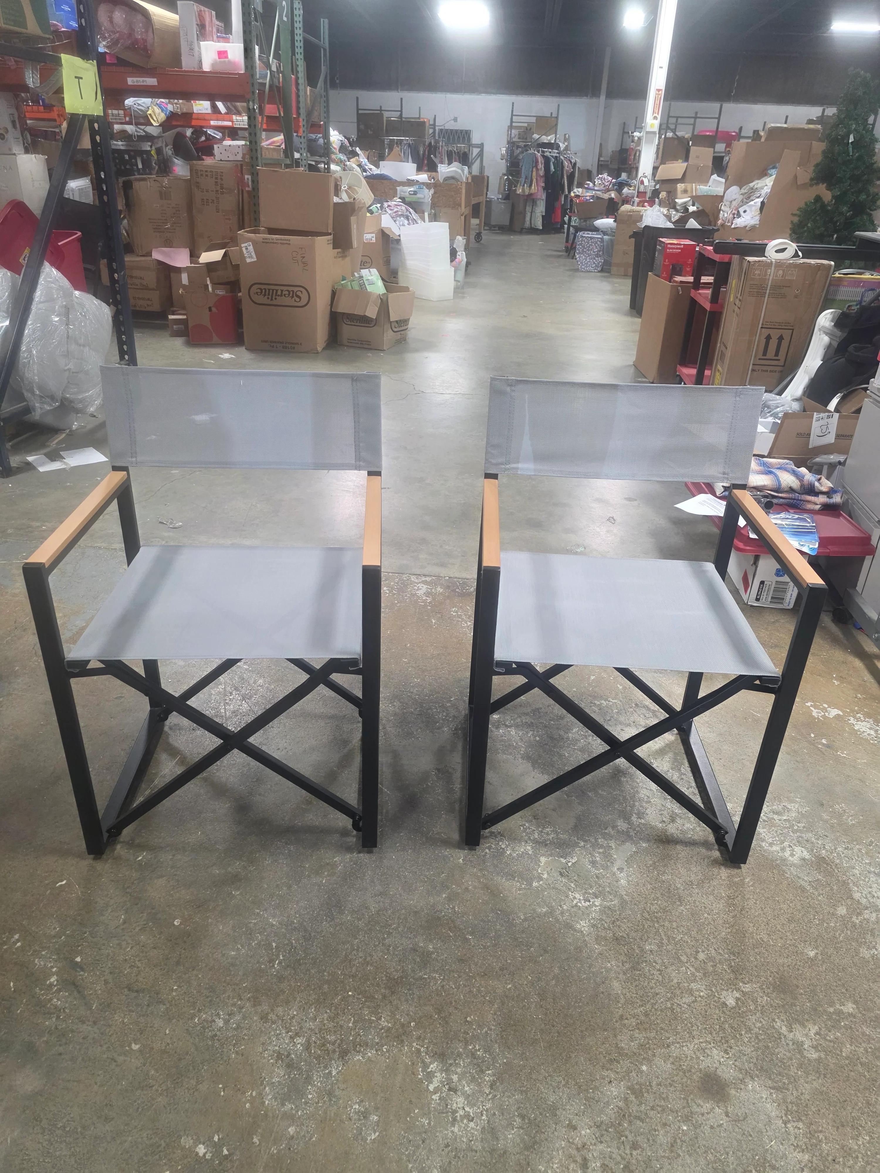 SET. OF 6 Henning Folding Patio Chair Gray - Threshold™ - Set of 6 - SHOWROOM ITEM - Image 2