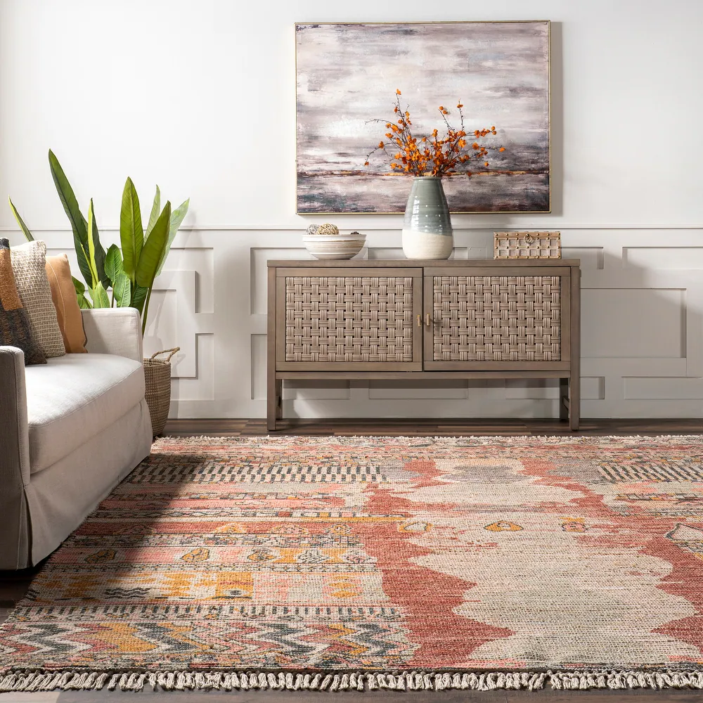 Hermina Southwestern Tasseled Area Rug - 5' x 8' - Multicolor - Image 2