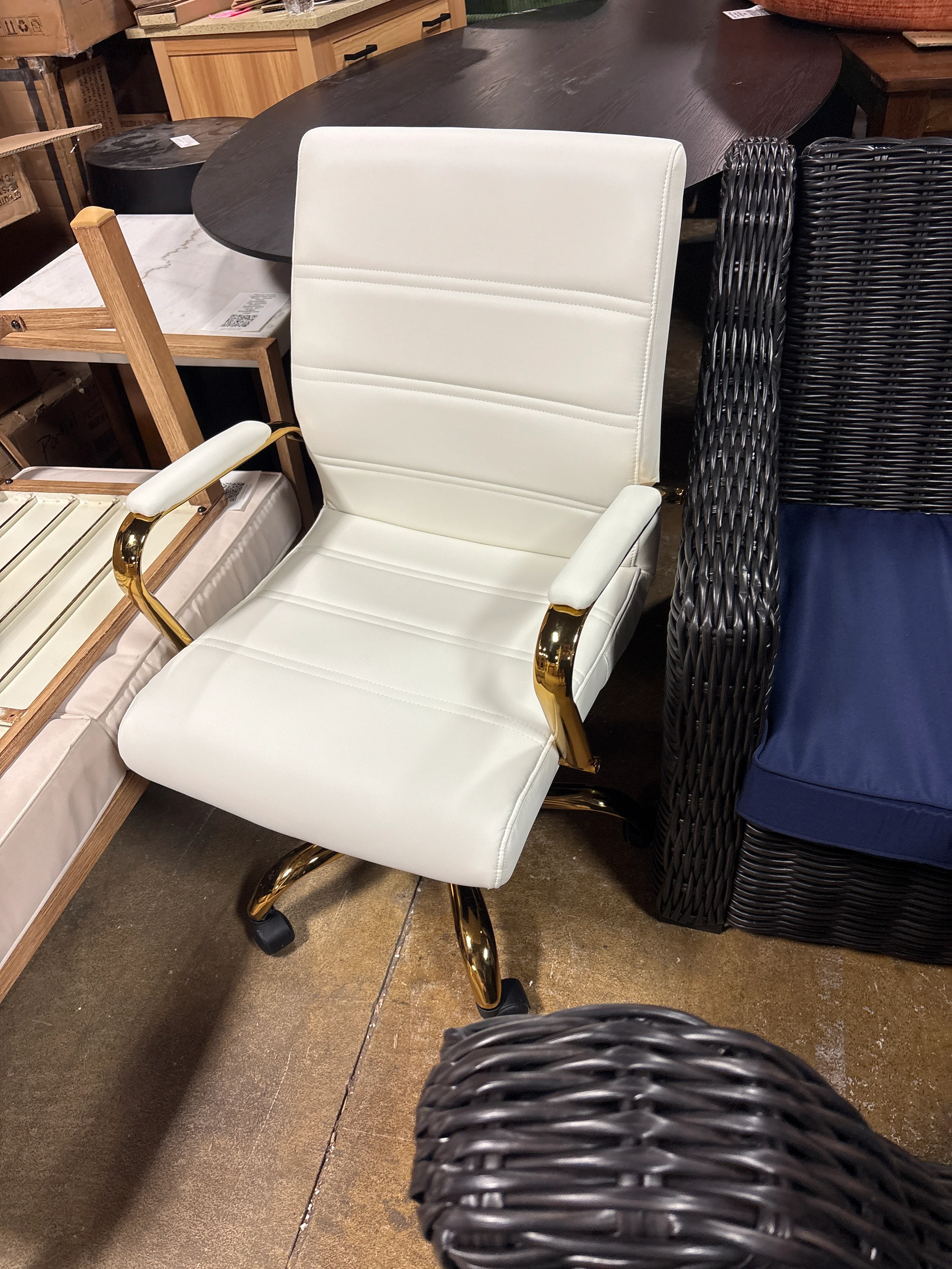 High Back Executive Swivel Office Chair with Metal Frame and Arms SHOWROOM ITEM - Image 2