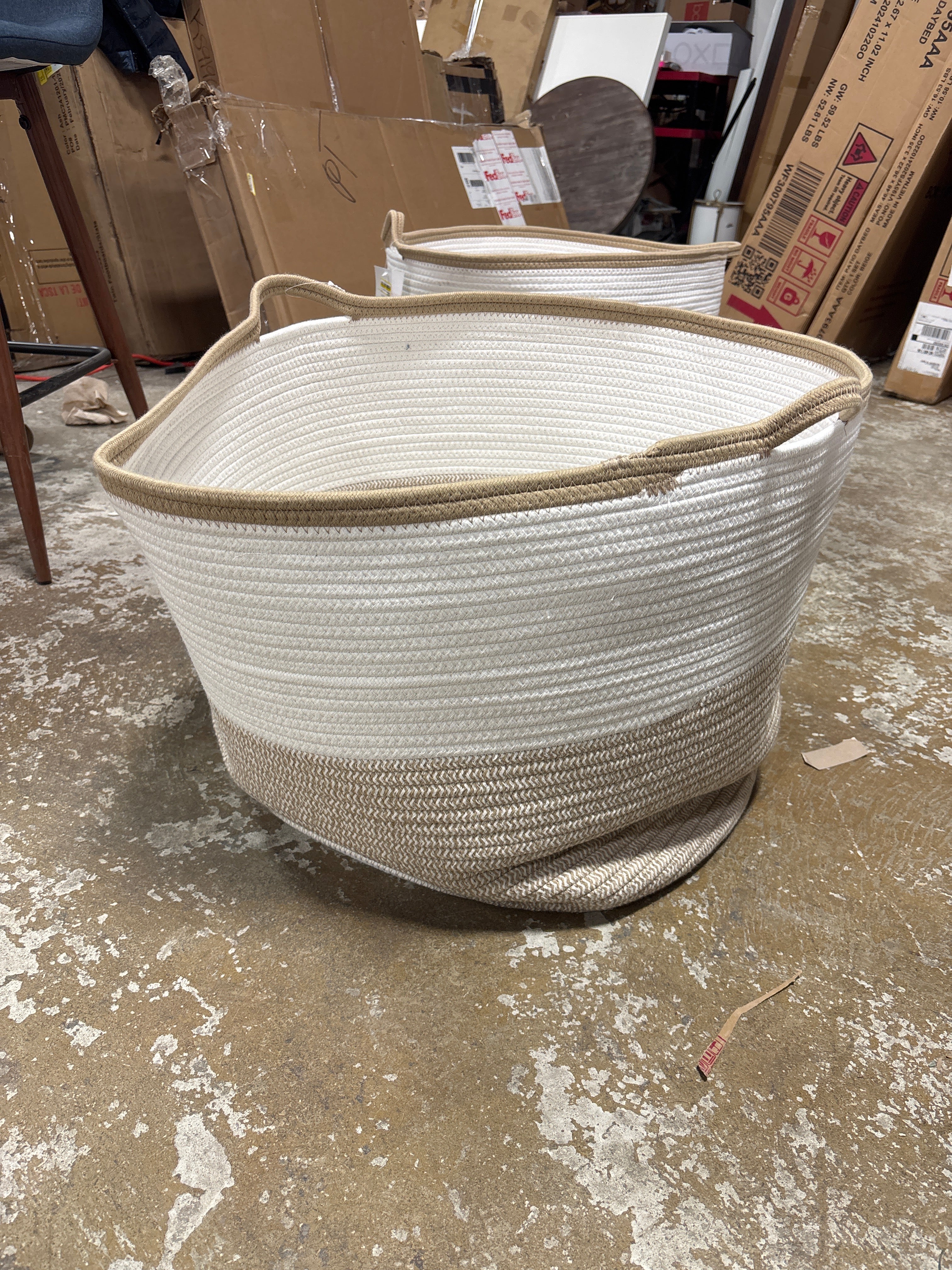 HLD Global XXL Coiled Rope Tapered Basket Tan SHOWROOM ITEM - Image 4