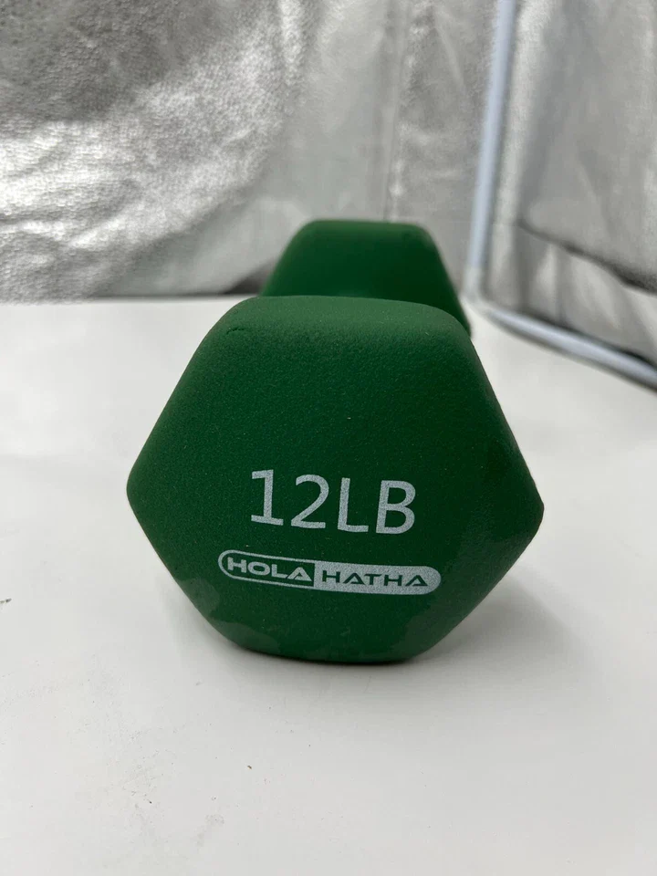 Hola Hatha Neoprene Dumbbell Exercises Green Set of 2 - Image 4