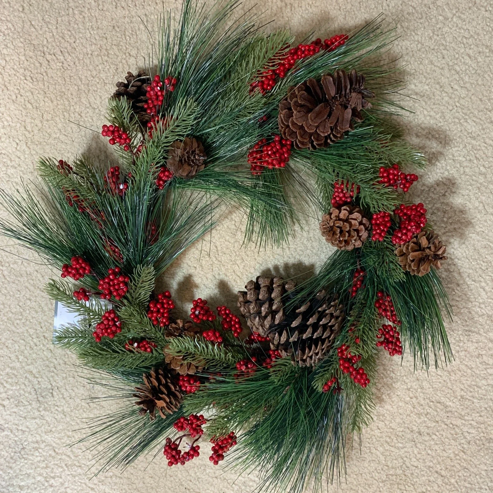 Holiday Wreath Holly Pinecones Christmas Thanksgiving, final cut