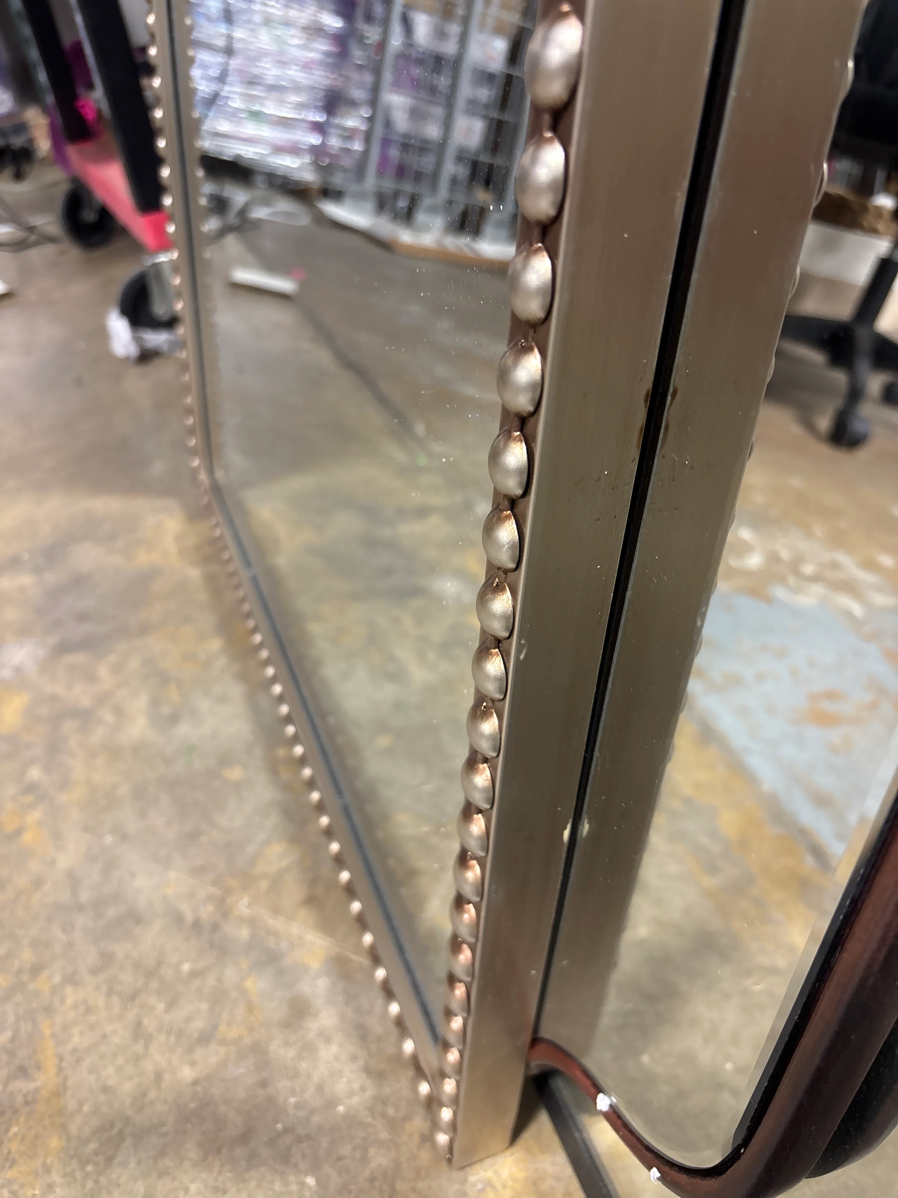 Holli Furniture Metal Beaded Wall Mirror Brown SHOWROOM ITEM - Image 4