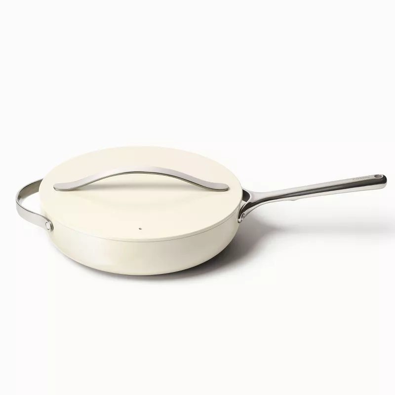Home Saute Pan with Lid Cream - Image 2