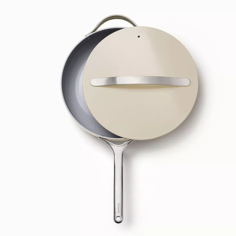 Home Saute Pan with Lid Cream - Image 3