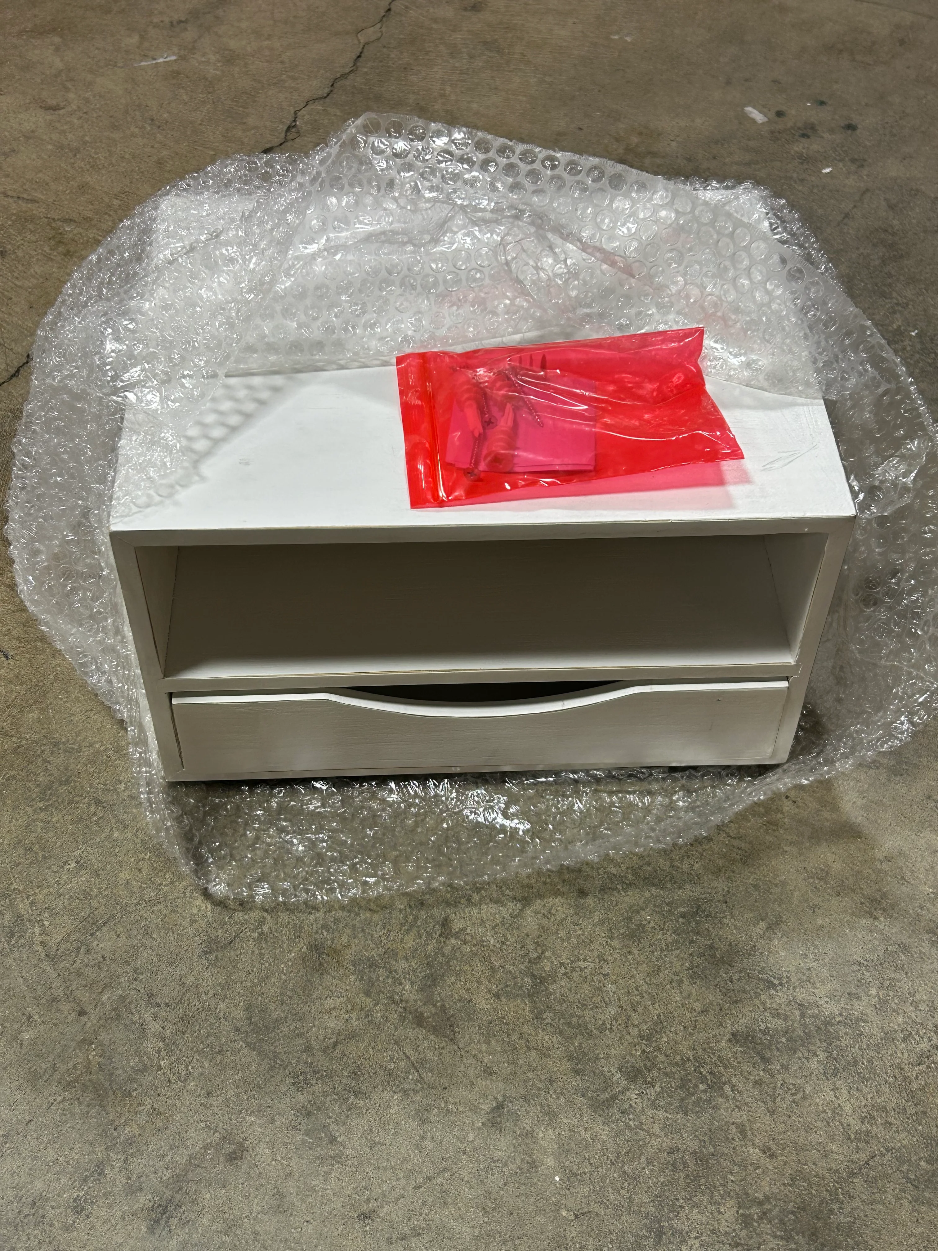 Hutton Floating Wall Shelf with Drawer, White - Image 5