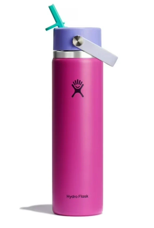 Hydro Flask 24oz Wide Mouth Flex Straw Water Bottle Holiday Punch SHOWROOM ITEM