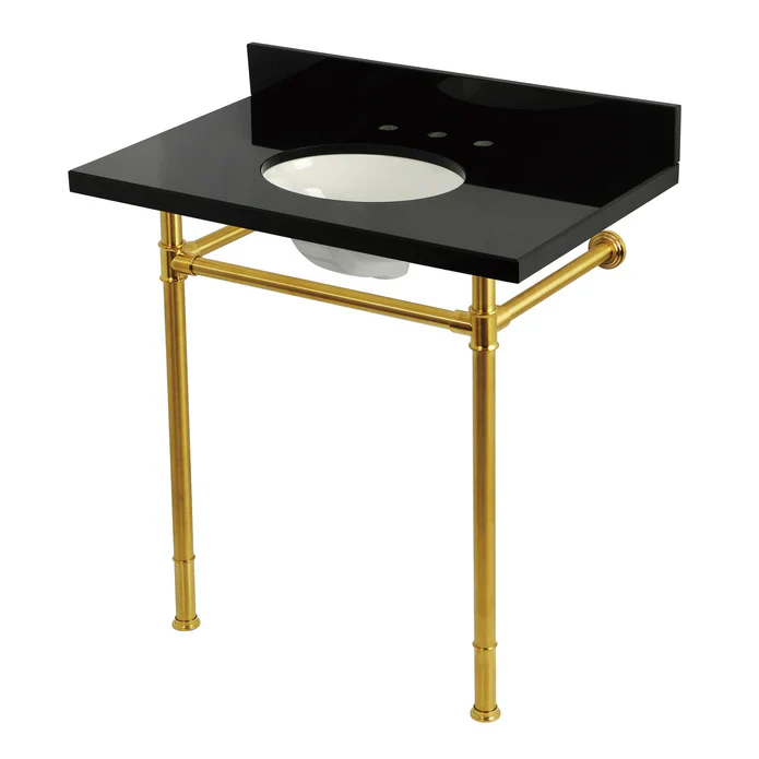 Imperial Rectangular Granite, Stainless Steel Wall Mounted Bathroom Sink,