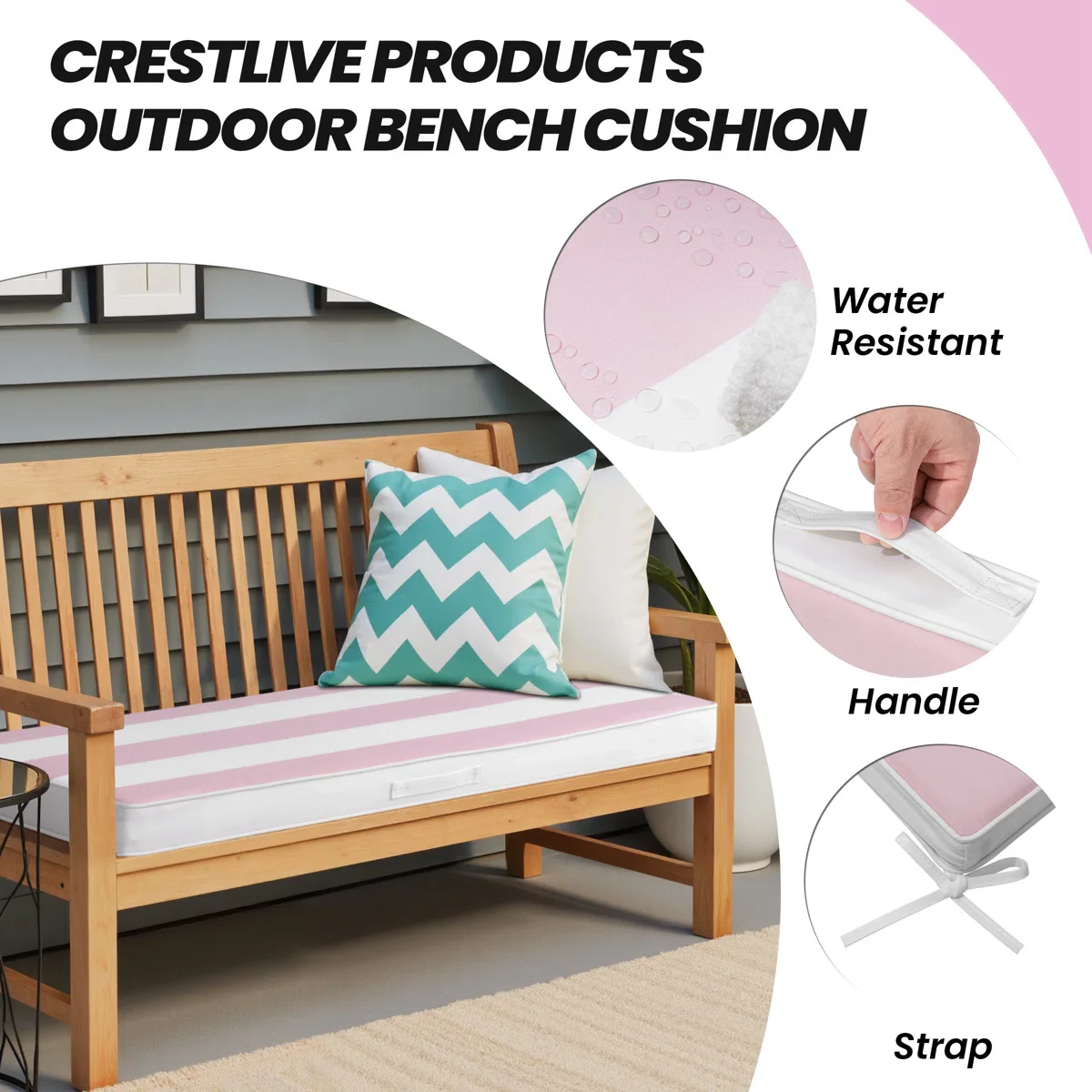 Indoor/outdoor Bench Cushion, Patio Swing Cushion, Loveseat Cushion - Image 4