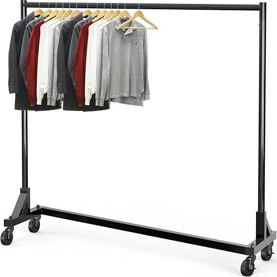 Industrial Grade Z-Base Garment Rack, Black