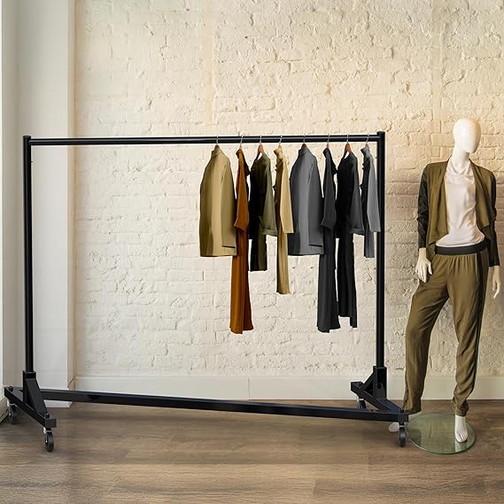 Industrial Grade Z-Base Garment Rack, Black - Image 2