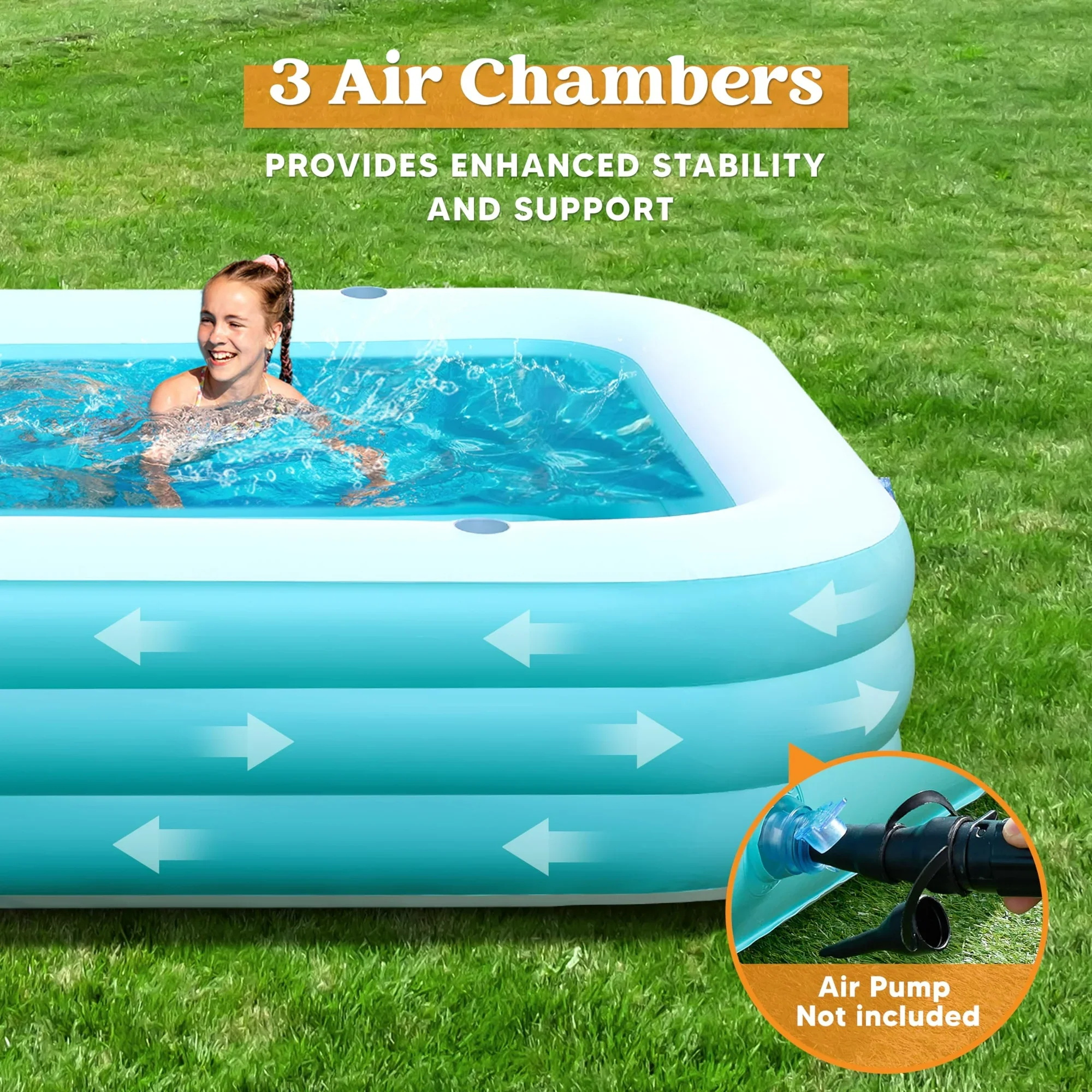 Inflatable Swimming Pool with Seats - Image 2