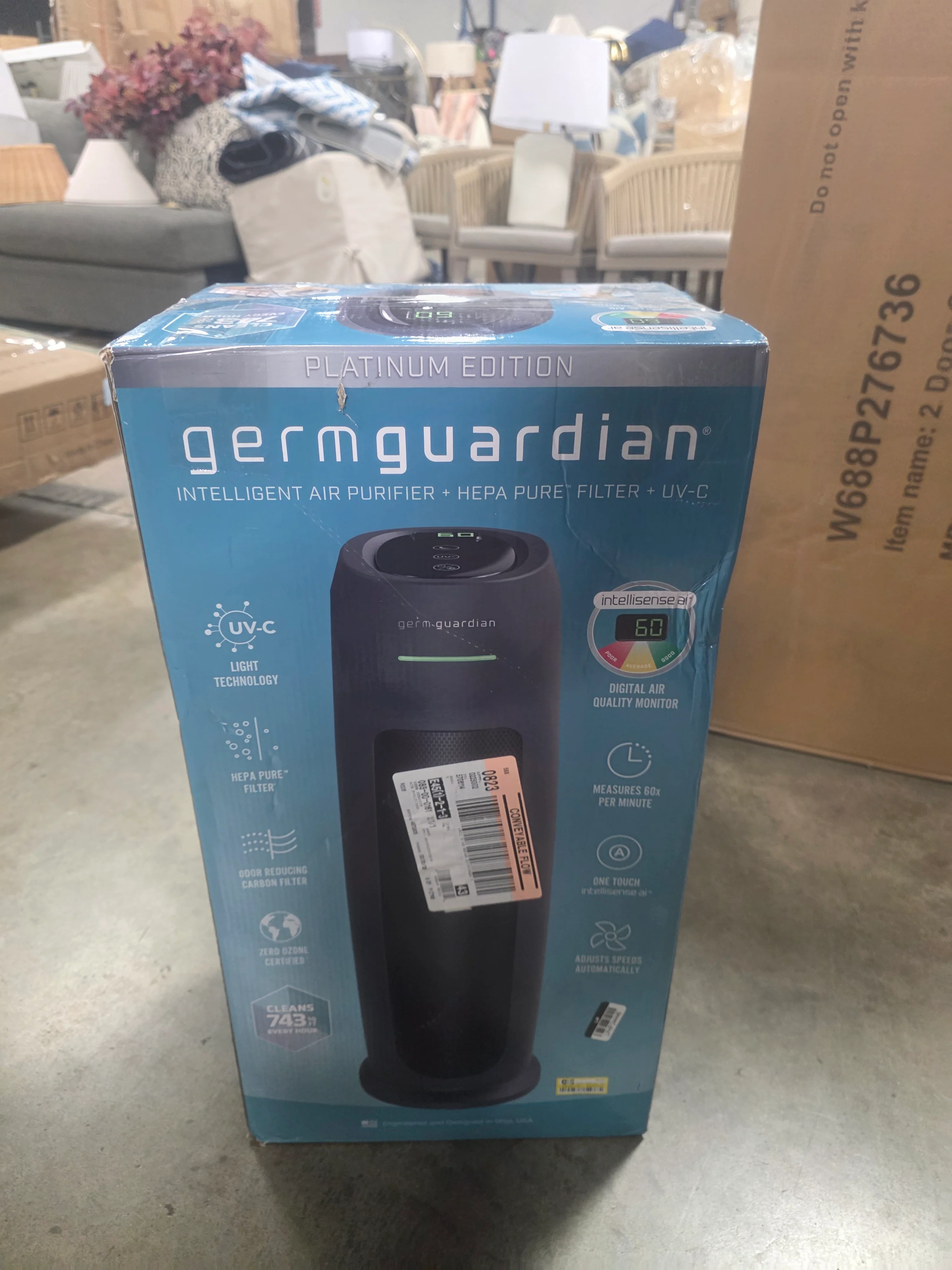 Intelligent Tower Air Purifier HEPA Filter UV-C Intellisense with AQI - Image 3