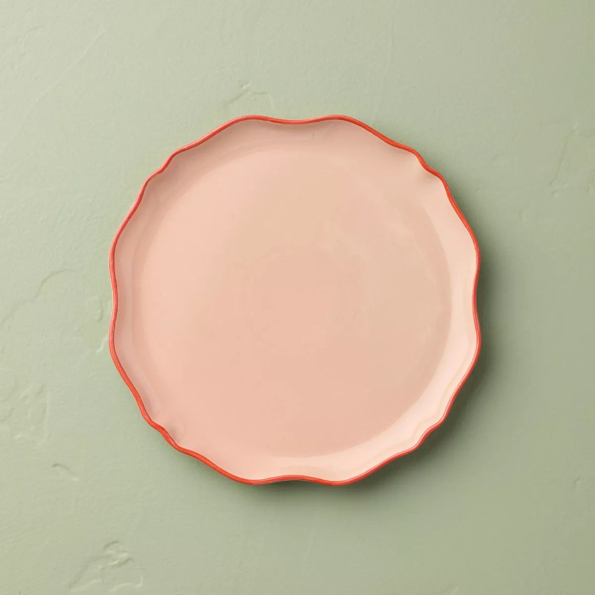 Irregular Edge Recycled Ceramic Plates Coral/Orange - Hearth & Hand - SHOWROOM ITEM