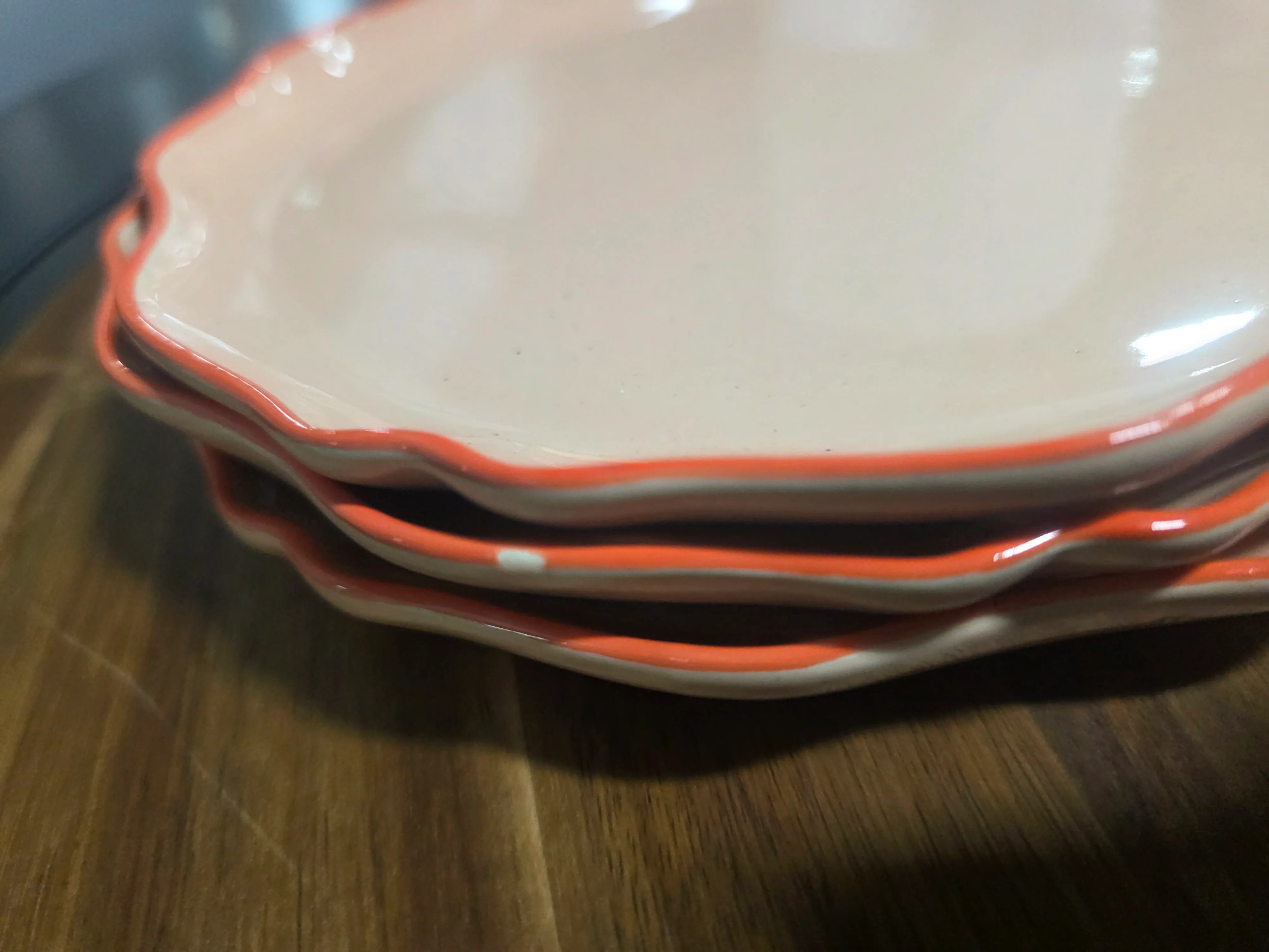 Irregular Edge Recycled Ceramic Plates Coral/Orange - Hearth & Hand - SHOWROOM ITEM - Image 3