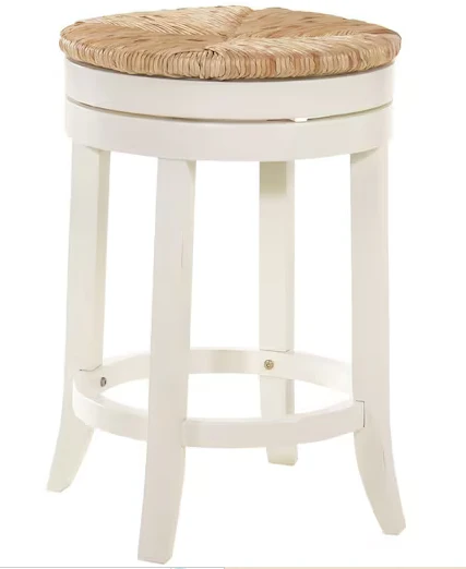 Irving Swivel Rush Seat Counter Stool Antique White