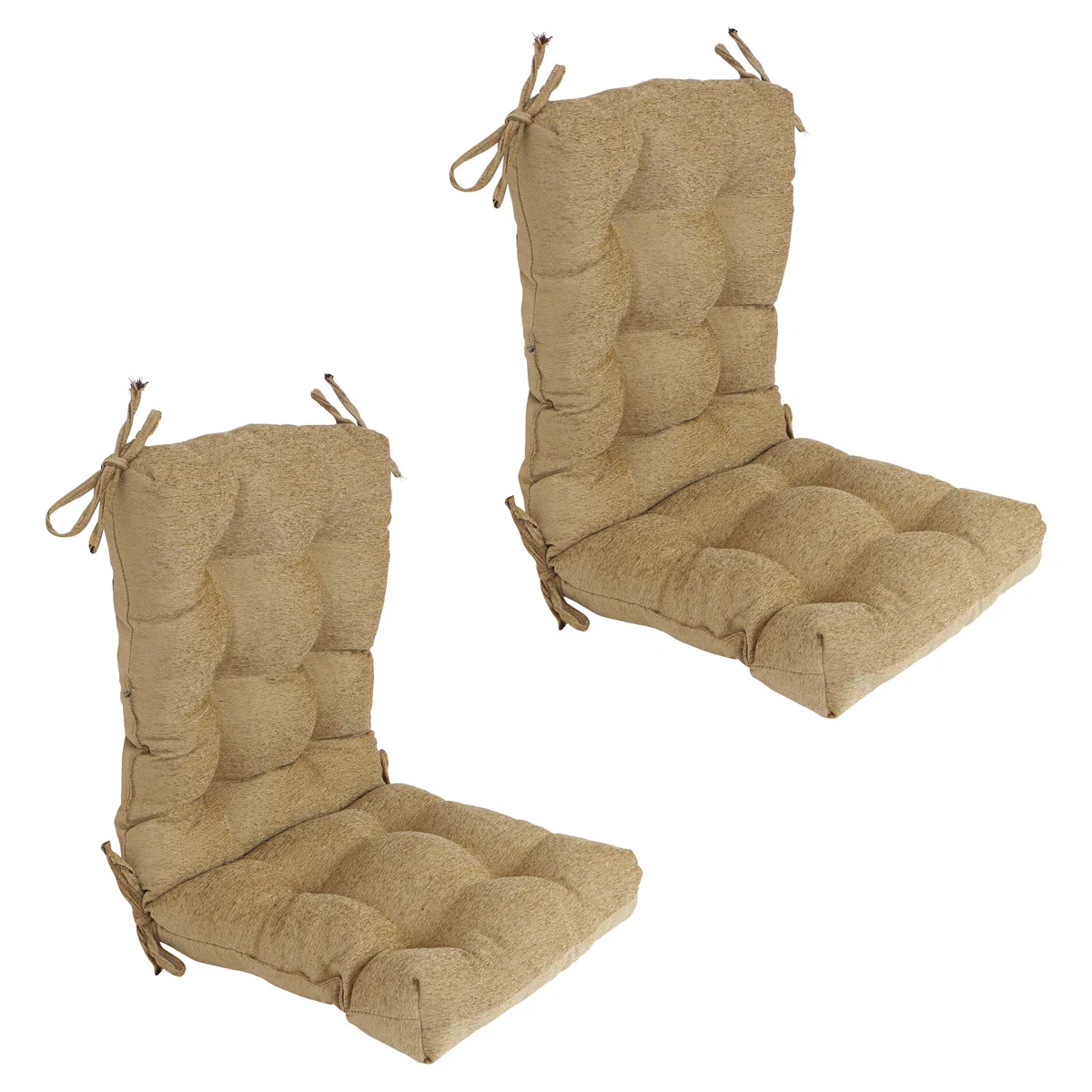 Jacquard Chenille Tufted Seat/Back Chair Cushion (Set of 2)