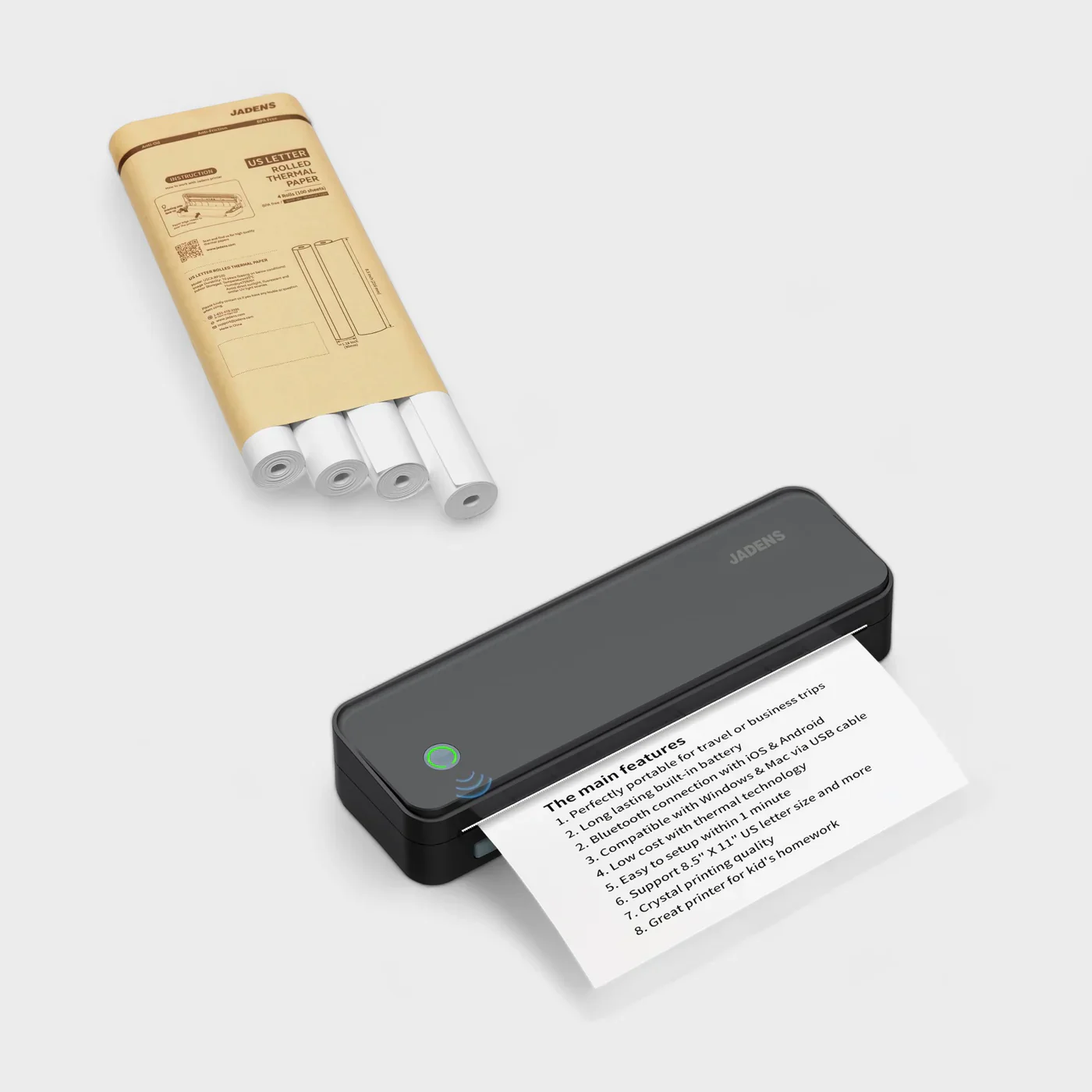 PD-A4 Bluetooth Thermal Portable Printer Support US Letter