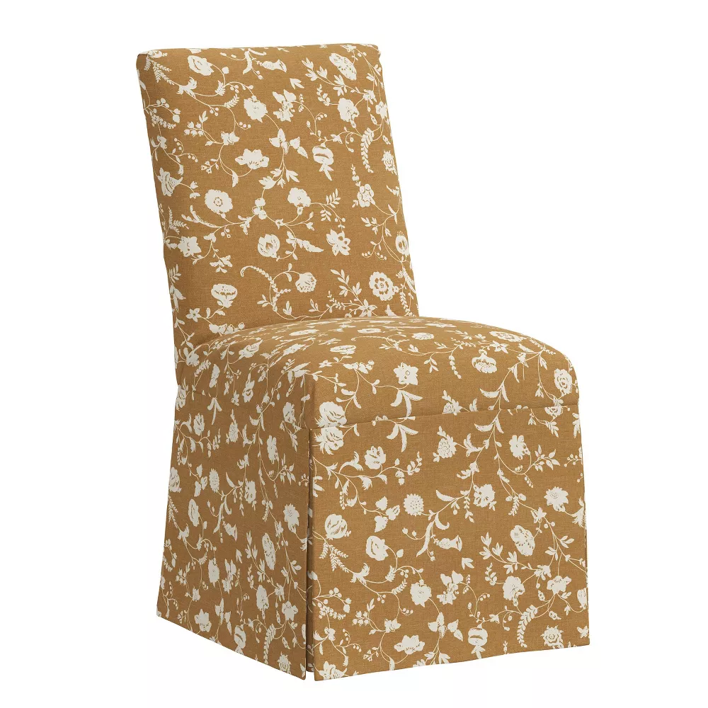 James Slipcover Armless Dining Chair Robina Floral Ochre
