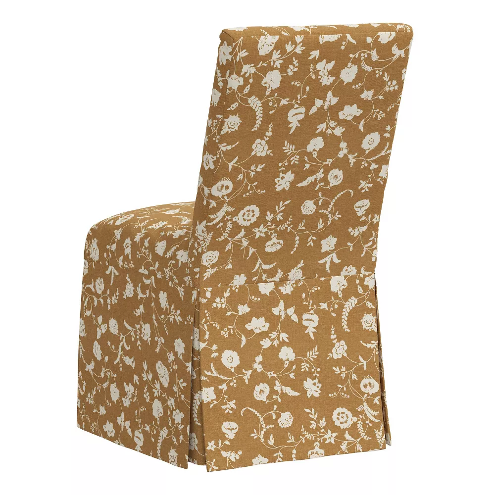 James Slipcover Armless Dining Chair Robina Floral Ochre - Image 5