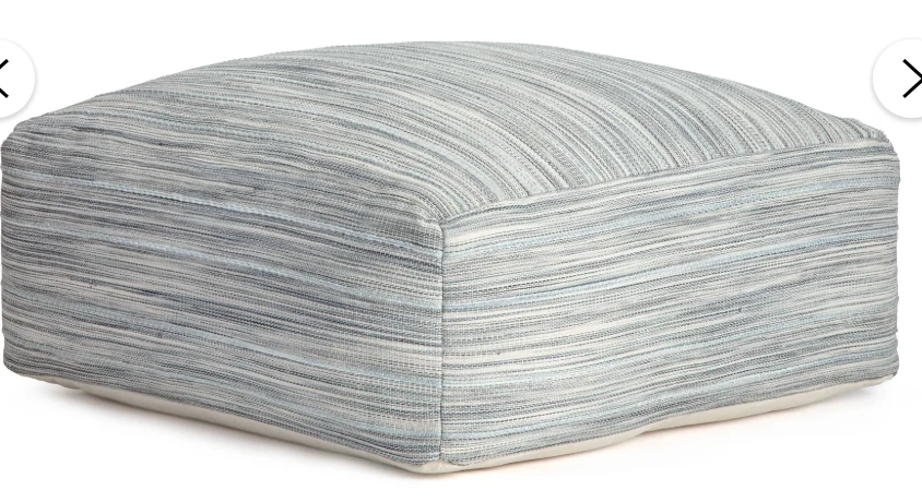 Jani Montanita Gray 34" Gray & Ivory Square Oversized Pouf Ottoman SHOWROOM ITEM