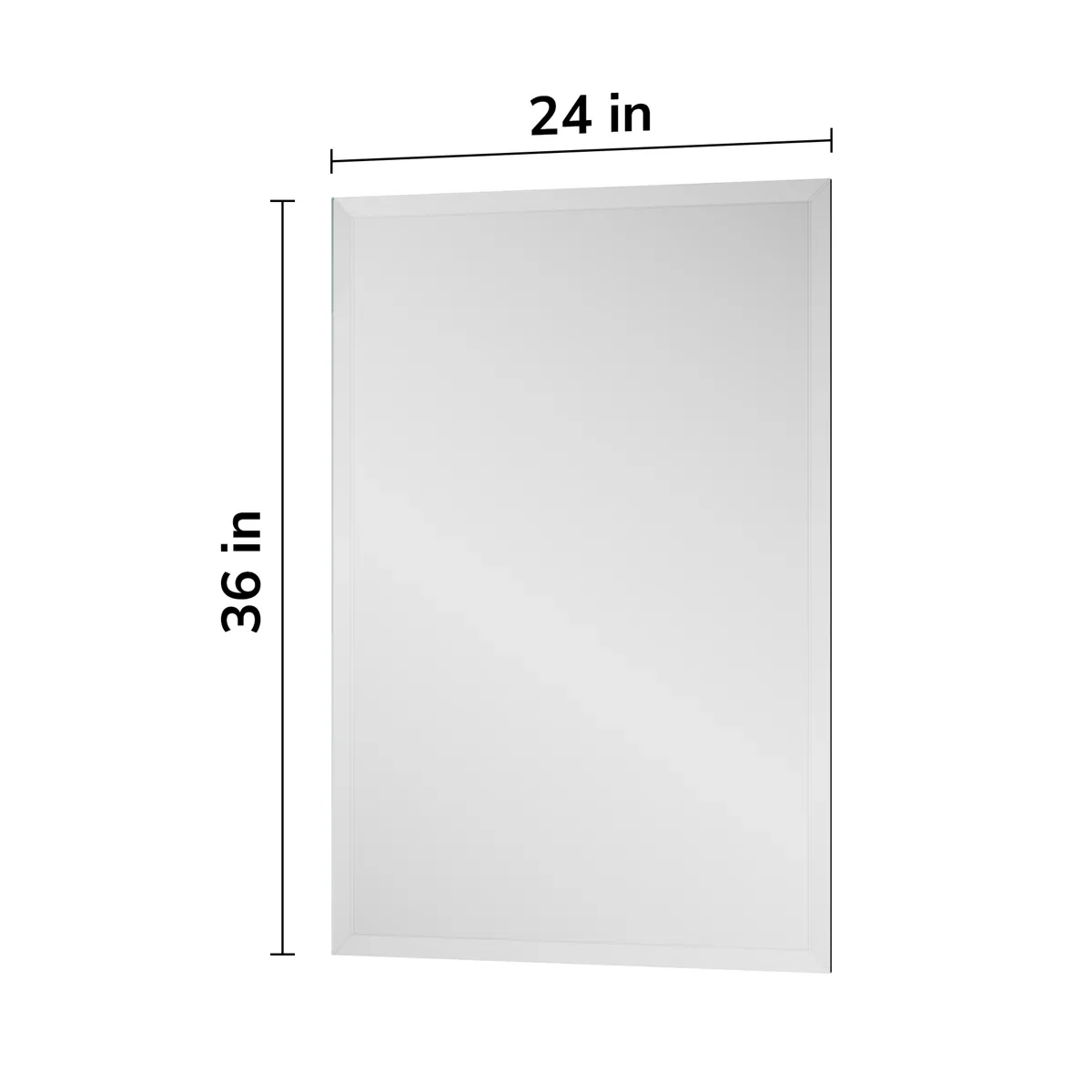 Janica Rectangle Beveled Frameless Bathroom Vanity Mirror - Image 2
