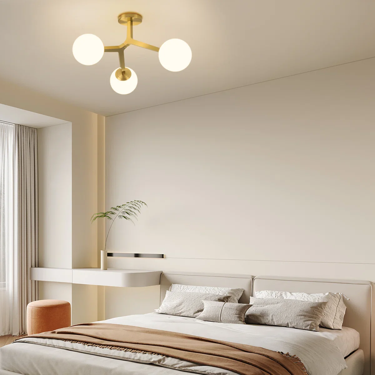 Janto 3-Light Glass Semi Flush Mount - Image 4