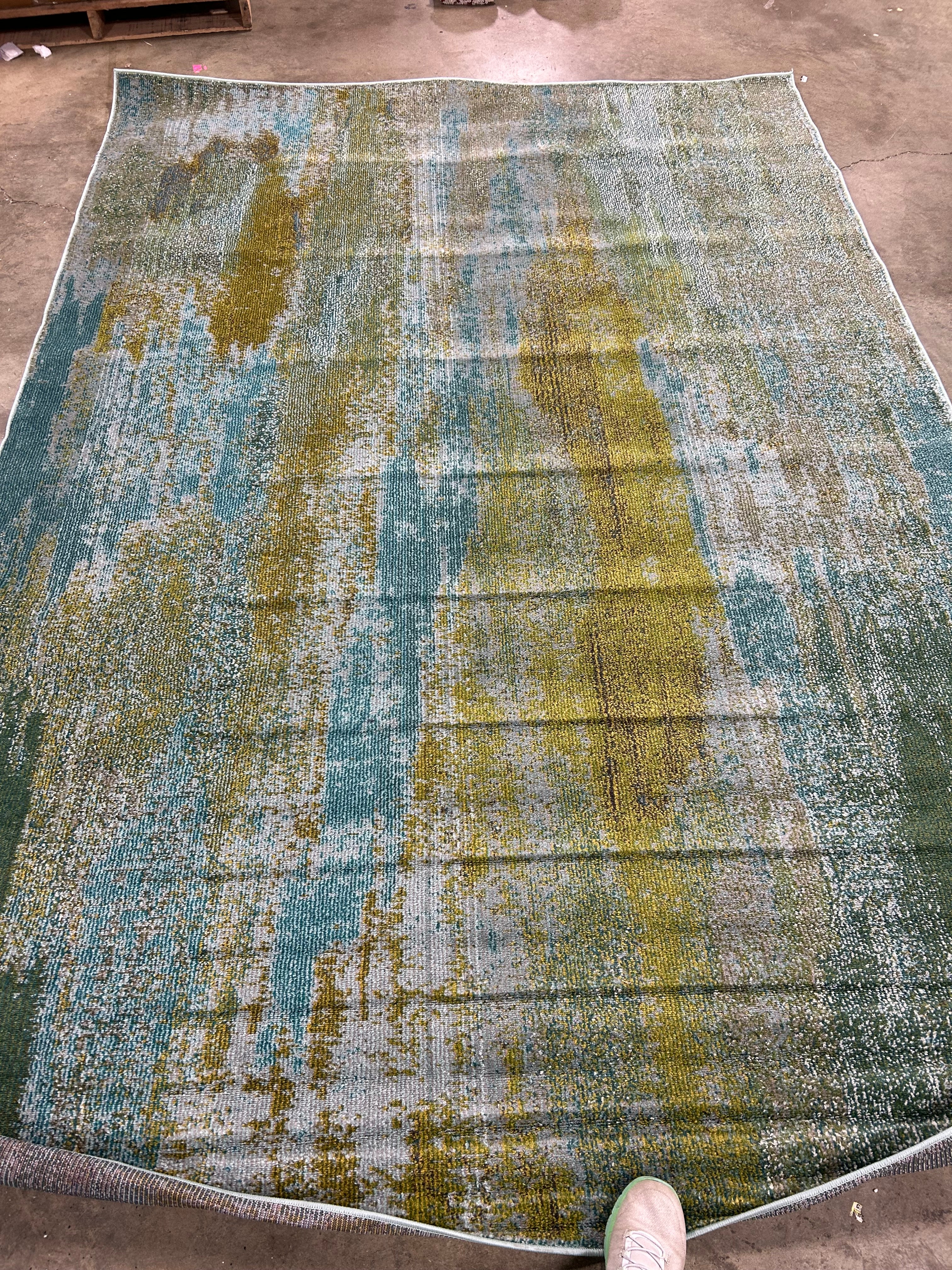 Jardin Collection Area Rug - Lilly 7' x 10' Turquoise/Gray - Image 6