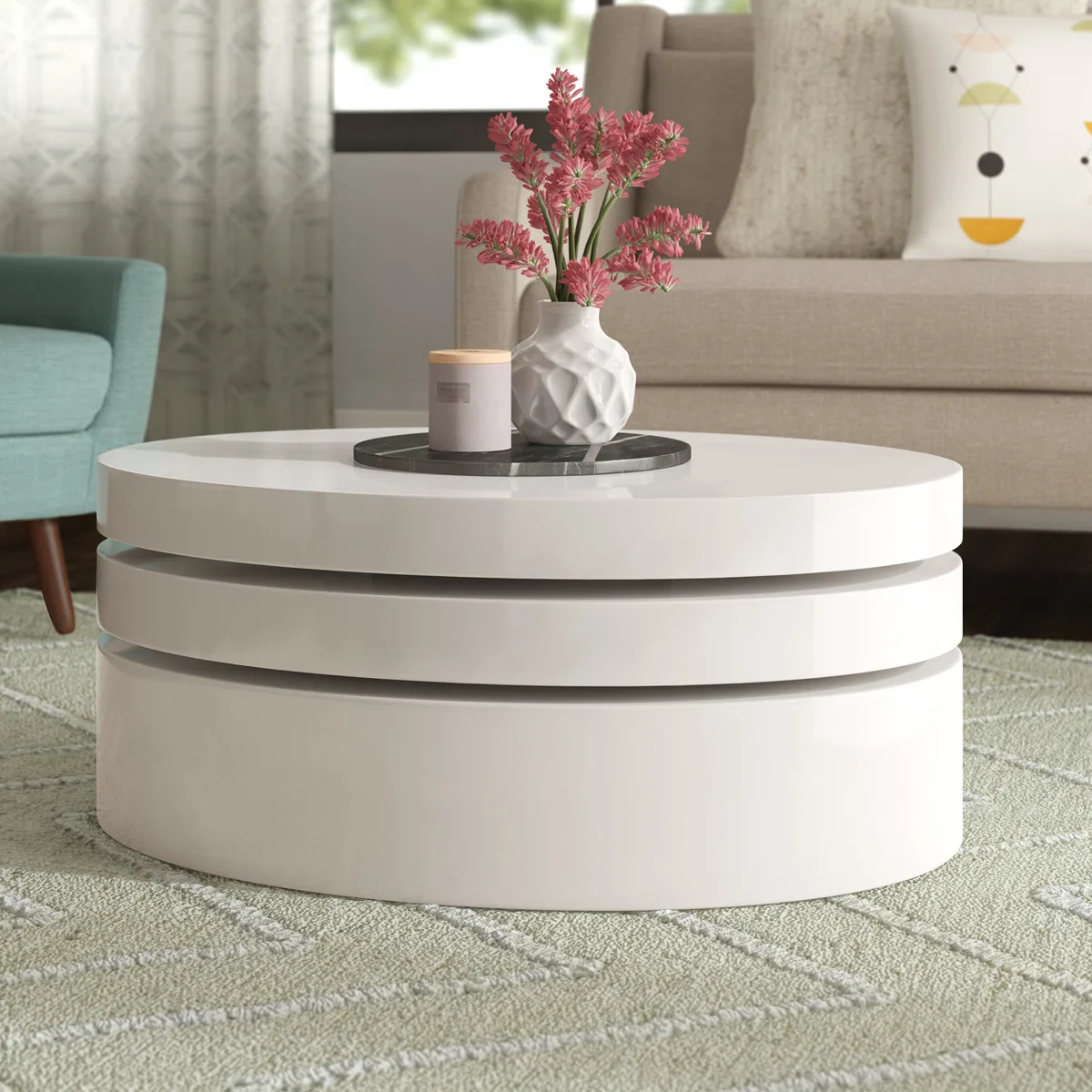Jaydon Single Tri-Tier Coffee Table White SHOWROOM ITEM