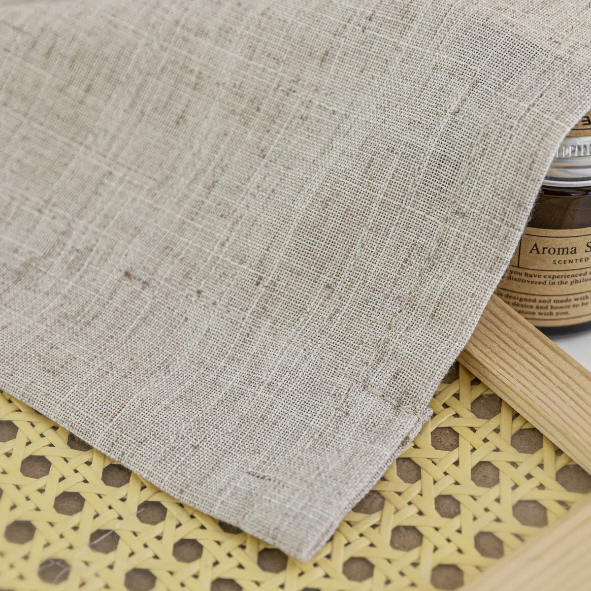 Jep Linen Blended Semi Sheer Rod Pocket Curtain Pair Set of 2 - Image 4